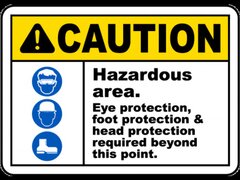 Hazardous Area PPE Required Sign